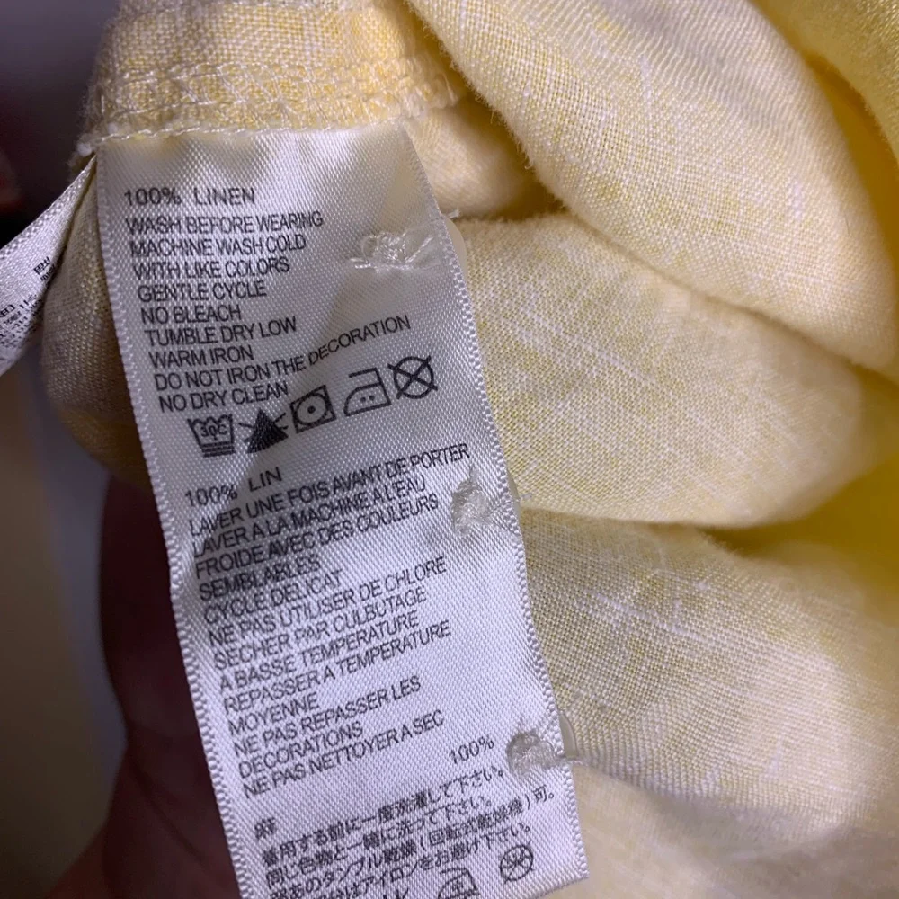 tommy bahama relax linen‎ shirt Yellow CPS12